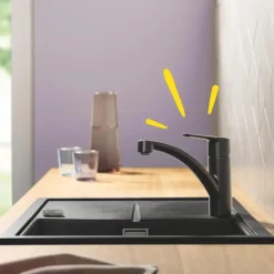 Grohe Start Keukenmengkraan lage uitloop mat zwart