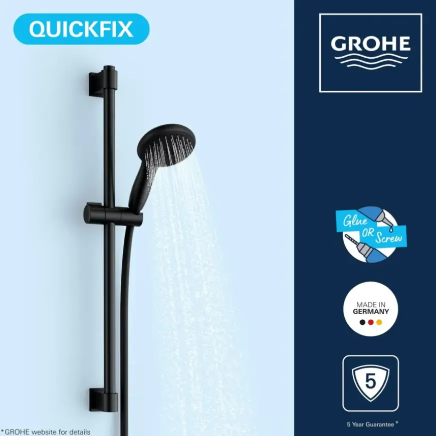 GROHE Vitalio Start 110 glijstangset douche mat zwart 60 cm