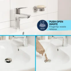 Grohe Wastafelmengkraan Start Loop L-size Push Open Chroom