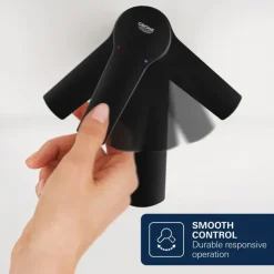 GROHE wastafelmengkraan Start Loop M-Size push open mat zwart