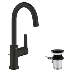 Grohe Wastafelmengkraan Start L-Size met waste Mat Zwart