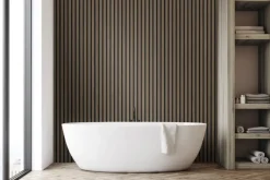 PVC Wandtegels & Panelen|Wandpanelen > Grosfillex lattenwand kunststof Element 3D Linio walnoot 2.925m2