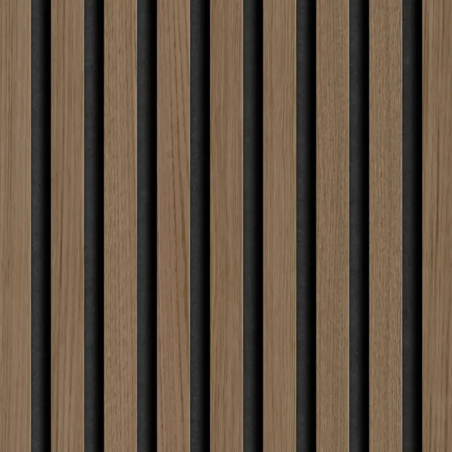 PVC Wandtegels & Panelen|Wandpanelen > Grosfillex lattenwand kunststof Element 3D Linio walnoot 2.925m2
