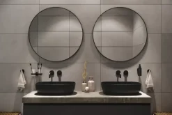 Haceka badkamerspiegel Deco mat zwart Ø 80 cm rond
