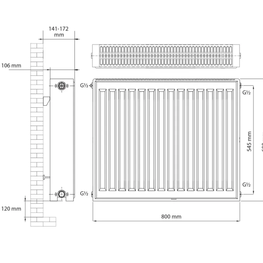 Haceka paneelradiator Imago Duo 600 mm x 800 mm