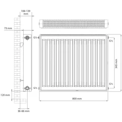 Haceka paneelradiator Imago Una 400 mm x 800 mm