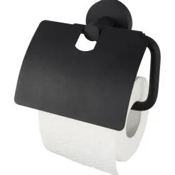 Haceka toiletrolhouder Kosmos met klep mat zwart