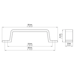 Handgreep Amelie aluminium 150mm