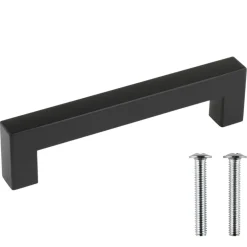 Handgreep Eddy zwart RVS 128 mm