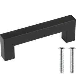 Handgreep Eddy zwart RVS 96 mm