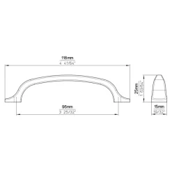 Handgreep Jannie RVS look 118mm