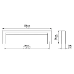 handgreep Omer wit 96mm