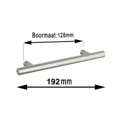 Handgreep Theo RVS 128mm