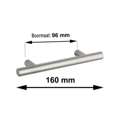 Handgreep Theo RVS 96mm
