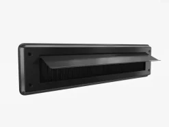 Brievenbussen|Brievenbussen > Handson brievenbusklep met borstel aluminium zwart