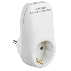 Stekkers > Handson doorvoerstekker RA 2 USB-aansluitingen wit