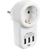 Stekkers > Handson Doorvoerstekker RA Wit Incl. 3 USB-aansluitingen