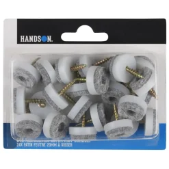 HANDSON meubelglijder viltglijder met schroef Ø20 mm grijs 24 stuks