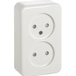 Opbouw Schakelmateriaal|Stopcontacten & Overige Contactdozen > Handson Opbouw dubbel wandcontactdoos wit