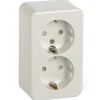 Opbouw Schakelmateriaal|Stopcontacten & Overige Contactdozen > Handson Opbouw dubbel wandcontactdoos RA wit