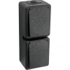 Buiten Schakelmateriaal|Opbouw Schakelmateriaal > Handson Opbouw Stopcontact RA Dubbel Spatwaterdicht Zwart