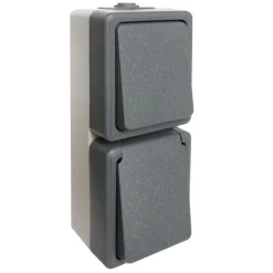 Buiten Schakelmateriaal|Opbouw Schakelmateriaal > Handson Opbouw Stopcontact/ Wisselschakelaar Spatwaterdicht