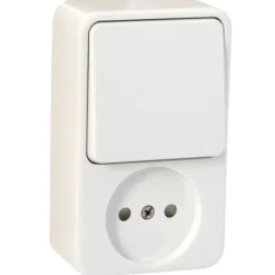 Opbouw Schakelmateriaal|Stopcontacten & Overige Contactdozen > Handson Opbouw wandcontactdoos met schakelaar wit