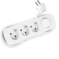 Stekkerdozen > Handson Stekkerdoos 3-voudig RA Wit Platte Stekker 2 Meter