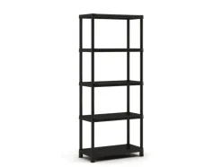 Handson stellingkast kunststof zwart 5 legborden 50 kg/legbord 187x80x40 cm