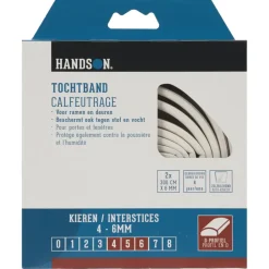 Tochtwering|Tochtstrips Deur > Handson tochtband D-profiel EPDM rubber wit 3 meter 2 stuks