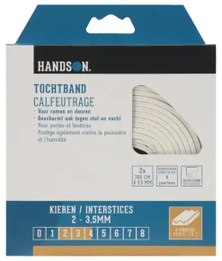 Tochtwering|Tochtstrips Deur > Handson tochtband E-profiel EPDM rubber wit 3 meter 2 stuks