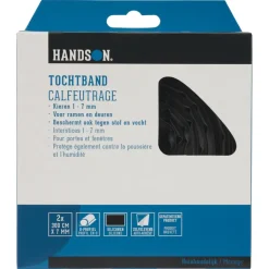 Tochtwering|Tochtstrips Deur > Handson tochtband O-profiel siliconen zwart 3 meter 2 stuks
