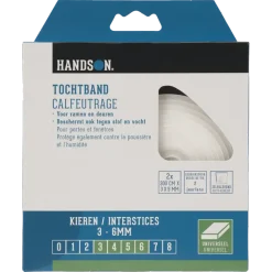 Tochtwering|Tochtstrips Deur > Handson tochtband PU-schuim 3x9 mm 3 meter wit 2 stuks