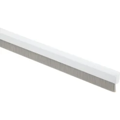 Tochtwering|Tochtstrips Deur > Handson tochtstrip wit aluminium 93 cm met grijze borstel