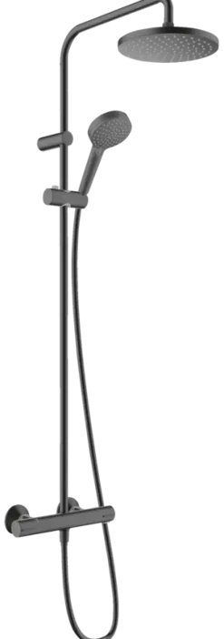 Hansgrohe regendoucheset Vernis Blend 200 met handdouche en thermostaatkraan 2 standen zwart - hartafstand kraan 15 cm