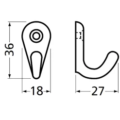 Hermeta handdoekhaak zwart