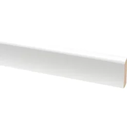 Houtenprofielen|Overgangsprofielen > Geen Hoge plint kwartrond zelfklevend wit 0,8 x 4,2