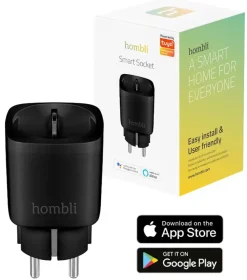 Stekkers|Smart Schakelmateriaal > Hombli Slim Stopcontact Zwart