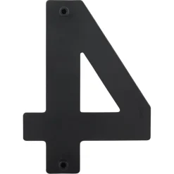Huisnummers|Huisnummers > KARWEI Huiscijfer 4 Zwart RVS 15 x 10 cm