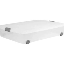 Iris Bedrollerbox click 50 liter transparant met grijze clips inclusief deksel