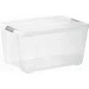 Iris opbergbox Click Topbox 45 liter transparant met grijze clips en deksel