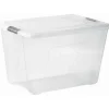 Iris opbergbox Click Topbox 60 liter transparant met grijze clips inclusief deksel