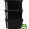 Iris Powerbox Robuust Opbergbox - 68L - 100% Recycled Kunststof - Zwart - Set van 3