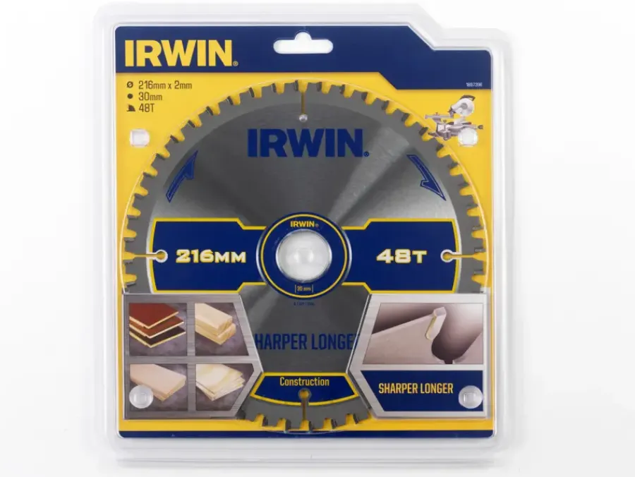 Zaagbladen > IRWIN afkortzaagblad 48T voor hout / laminaat / MDF- 216 x 30 mm