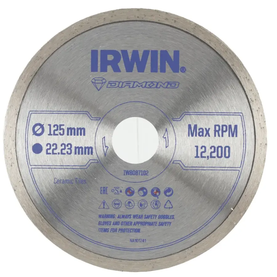 Slijpaccessoires > IRWIN diamantschijf voor haakse slijper Ø125 mm. Voor kermamiek.