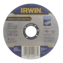 Slijpaccessoires > IRWIN Pro doorslijpschijf Ø115 mm. Dikte 1.6 mm. Voor aluminium.