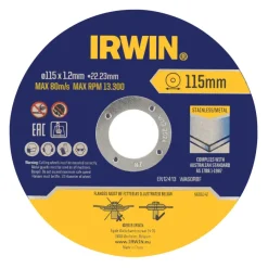 Slijpaccessoires > IRWIN Pro doorslijpschijven Ø115 mm. Dikte 1.2 mm. Voor metaal. 10 stuks in blik.