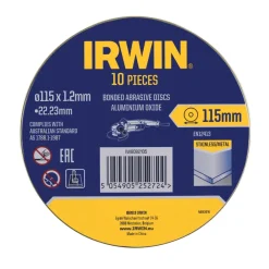 Slijpaccessoires > IRWIN Pro doorslijpschijven Ø115 mm. Dikte 1.2 mm. Voor metaal. 10 stuks in blik.