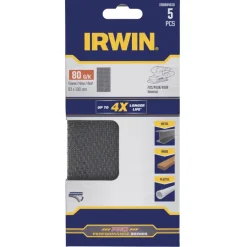 Schuuraccessoires > IRWIN schuurgaas 190 x 93 mm K80 zelfhechtend 5 stuks.