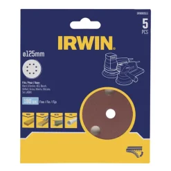 Schuuraccessoires > IRWIN schuurschijf rond Ø125 mm zelfhechtend K180, 5 stuks